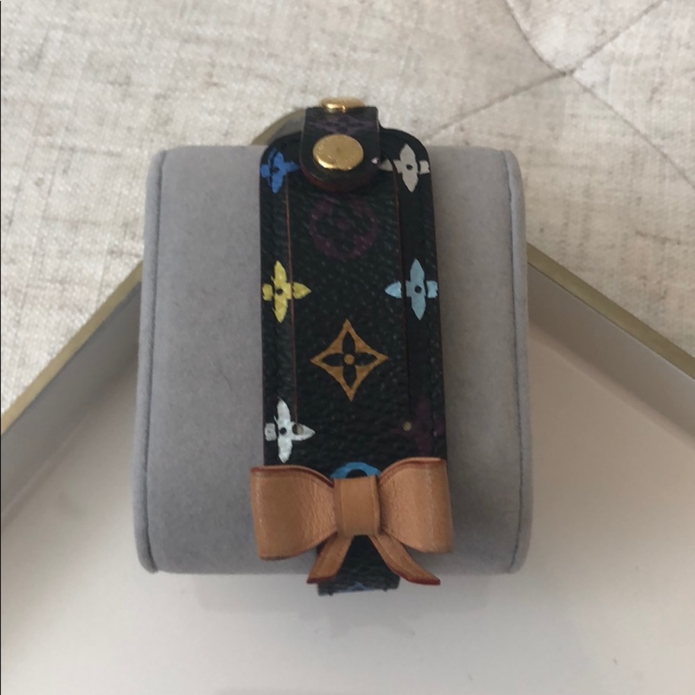 💯Auth Louis Vuitton Black Murakami ID Bracelet